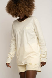 COTTON LONG-SLEEVED BLOUSE CREAM - NAMIB