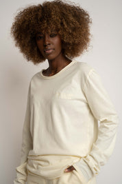 COTTON LONG-SLEEVED BLOUSE CREAM - NAMIB