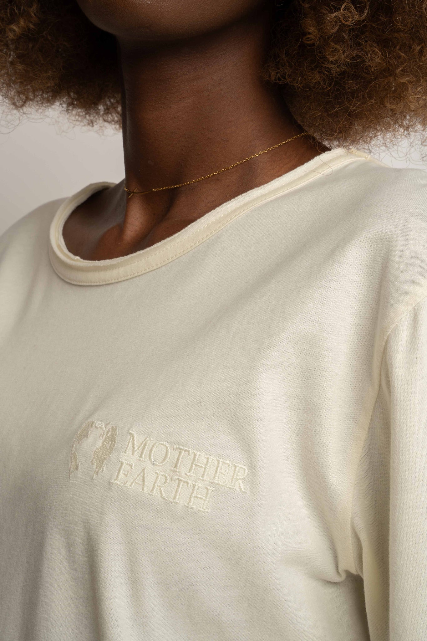 COTTON LONG-SLEEVED BLOUSE CREAM - NAMIB