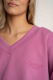 BLUZA Z DEKOLTEM OVERSIZE CUKIERKOWY RÓŻ - BISCOE