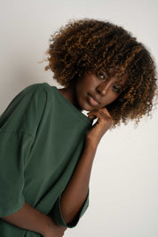 T-SHIRT OVERSIZE CIEMNOZIELONY- GENEVA