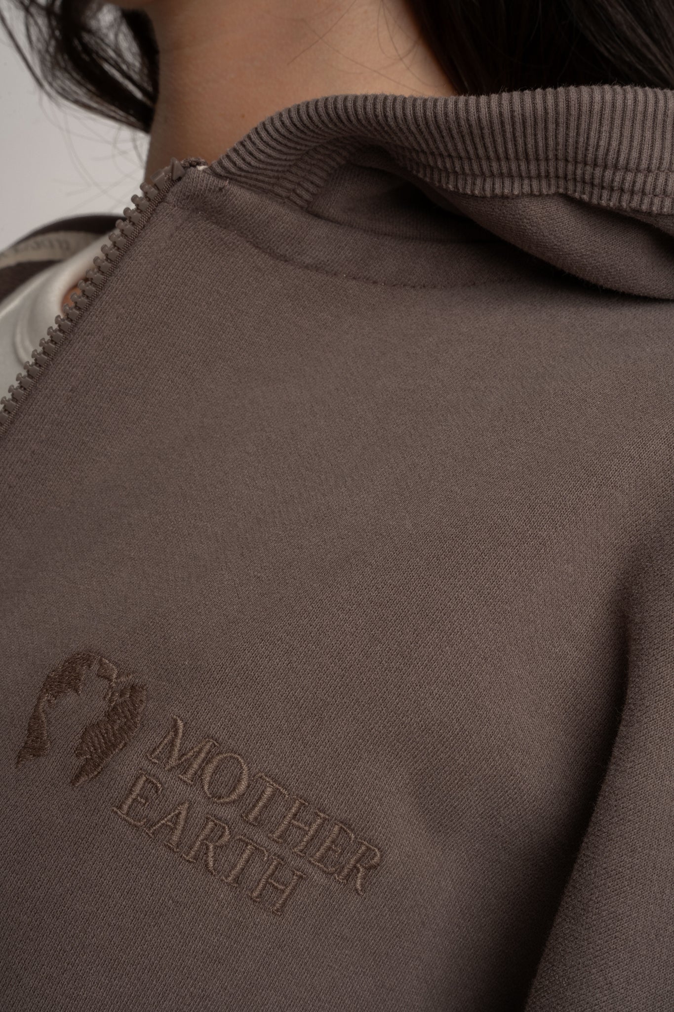 OVERSIZED HOODIE WITH WASHED EFFECT BROWN - TRONDHEIM