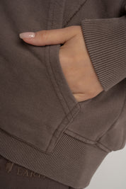 OVERSIZED HOODIE WITH WASHED EFFECT BROWN - TRONDHEIM