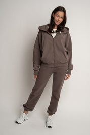 WASHED EFFECT HOODIE BROWN - NARVIK