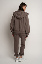WASHED EFFECT HOODIE BROWN - NARVIK