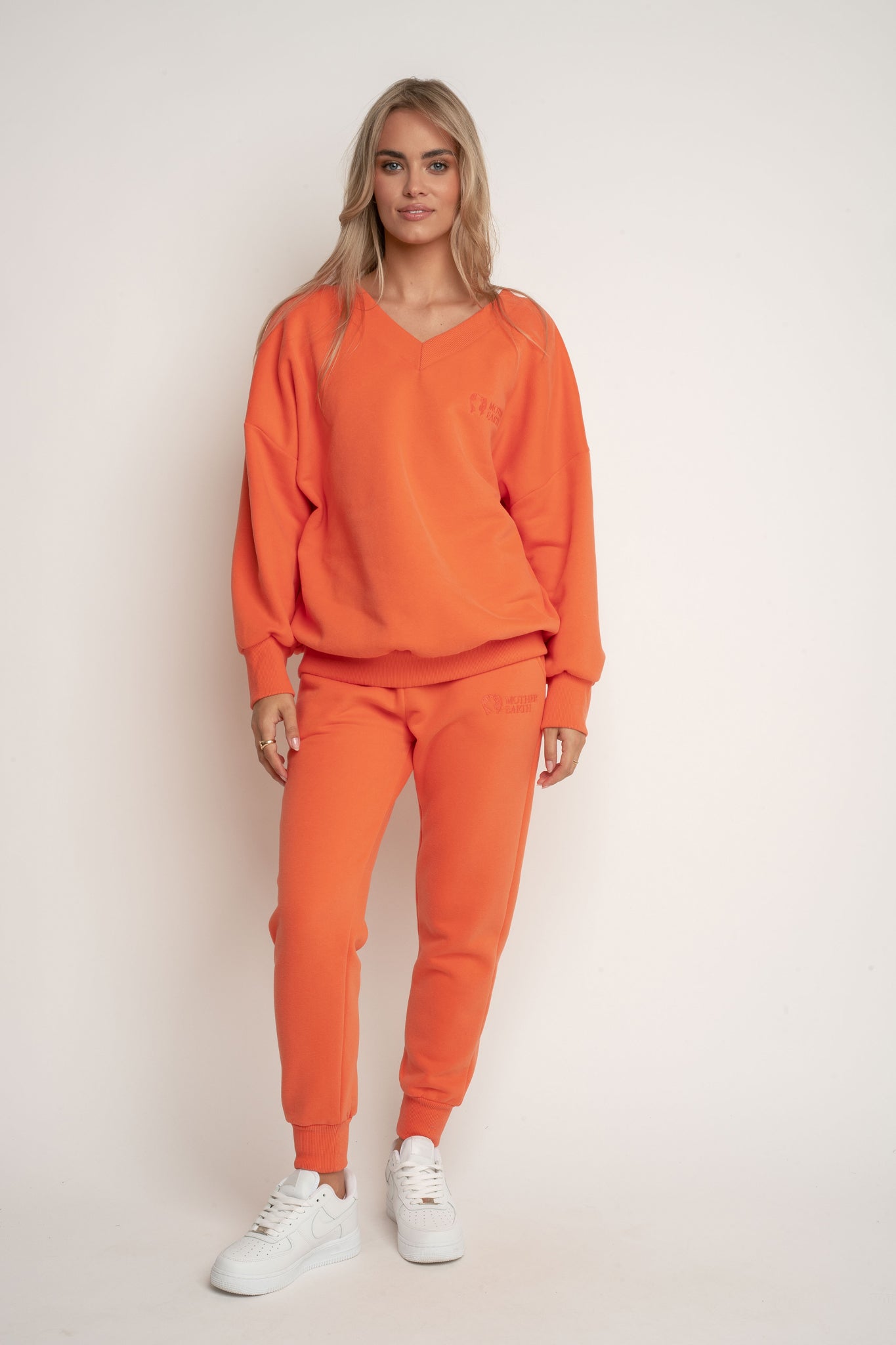 BLUZA Z DEKOLTEM OVERSIZE POMARAŃCZOWA- BISCOE