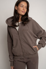 WASHED EFFECT HOODIE BROWN - NARVIK