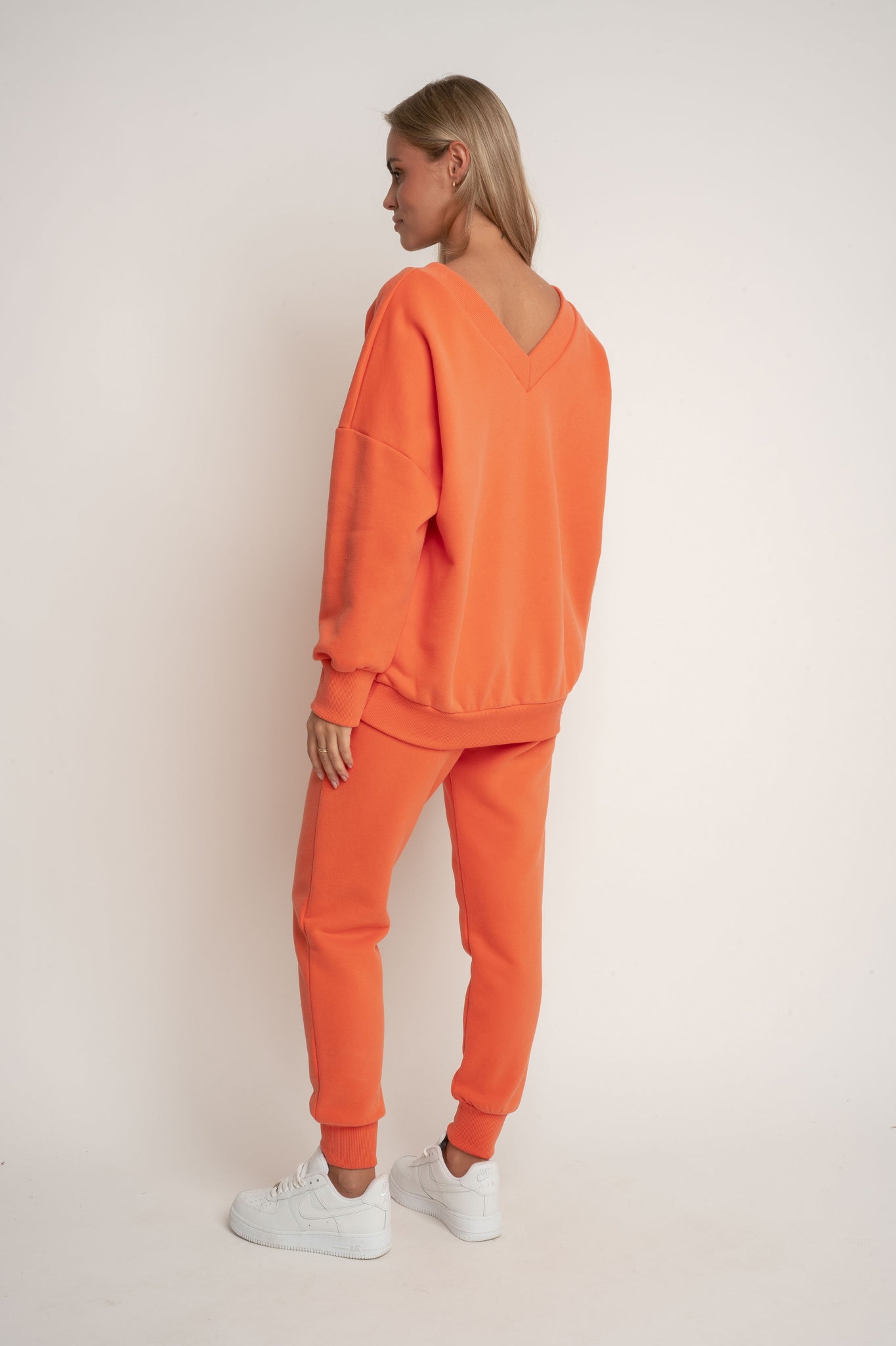 BLUZA Z DEKOLTEM OVERSIZE POMARAŃCZOWA- BISCOE