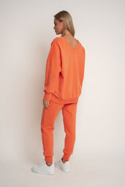 BLUZA Z DEKOLTEM OVERSIZE POMARAŃCZOWA- BISCOE