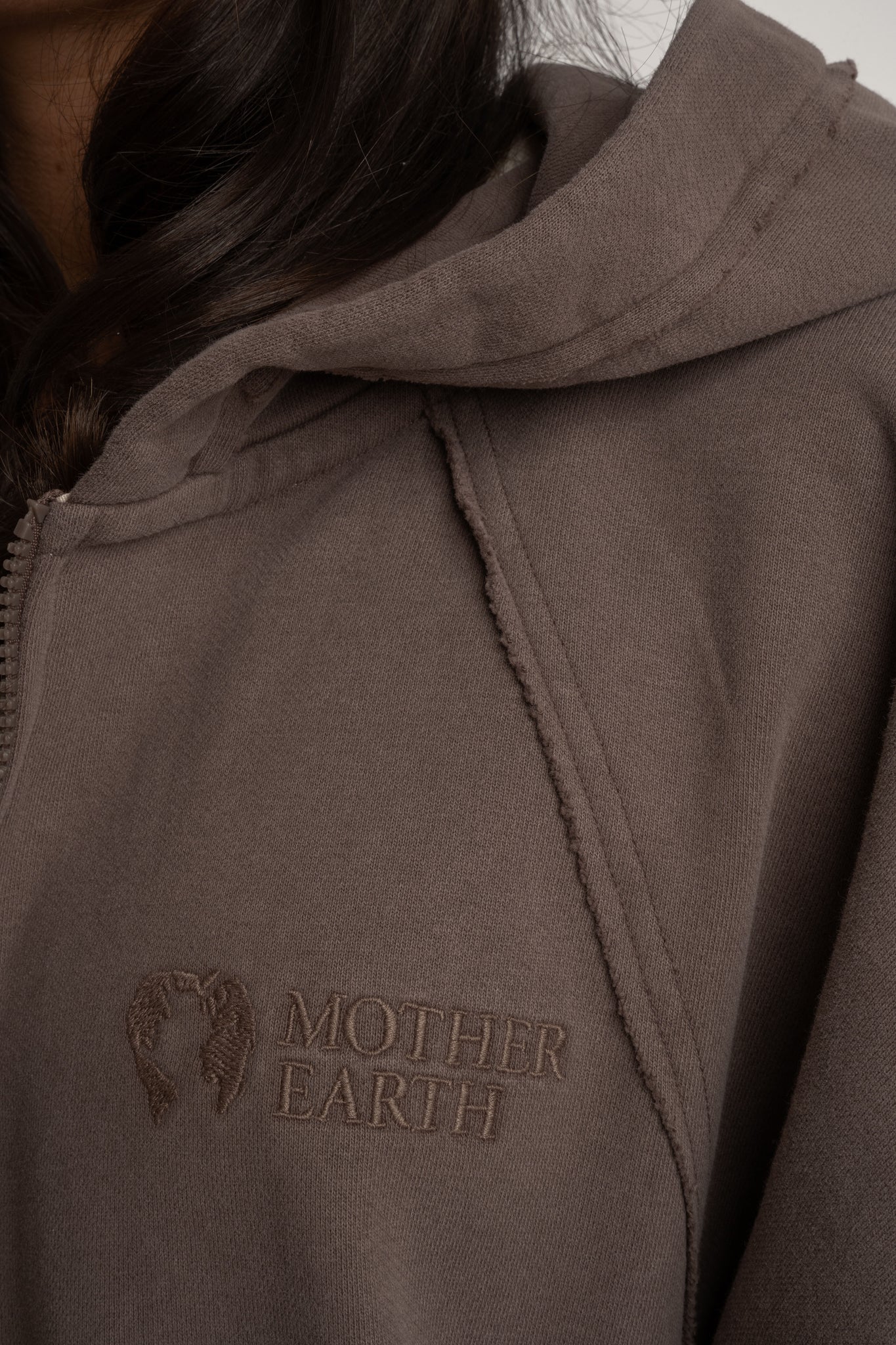 WASHED EFFECT HOODIE BROWN - NARVIK