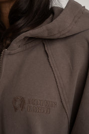 WASHED EFFECT HOODIE BROWN - NARVIK