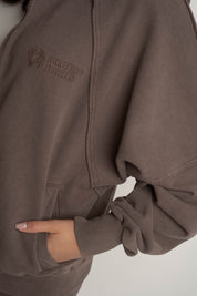 WASHED EFFECT HOODIE BROWN - NARVIK
