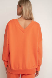 BLUZA Z DEKOLTEM OVERSIZE POMARAŃCZOWA- BISCOE