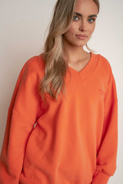 BLUZA Z DEKOLTEM OVERSIZE POMARAŃCZOWA- BISCOE