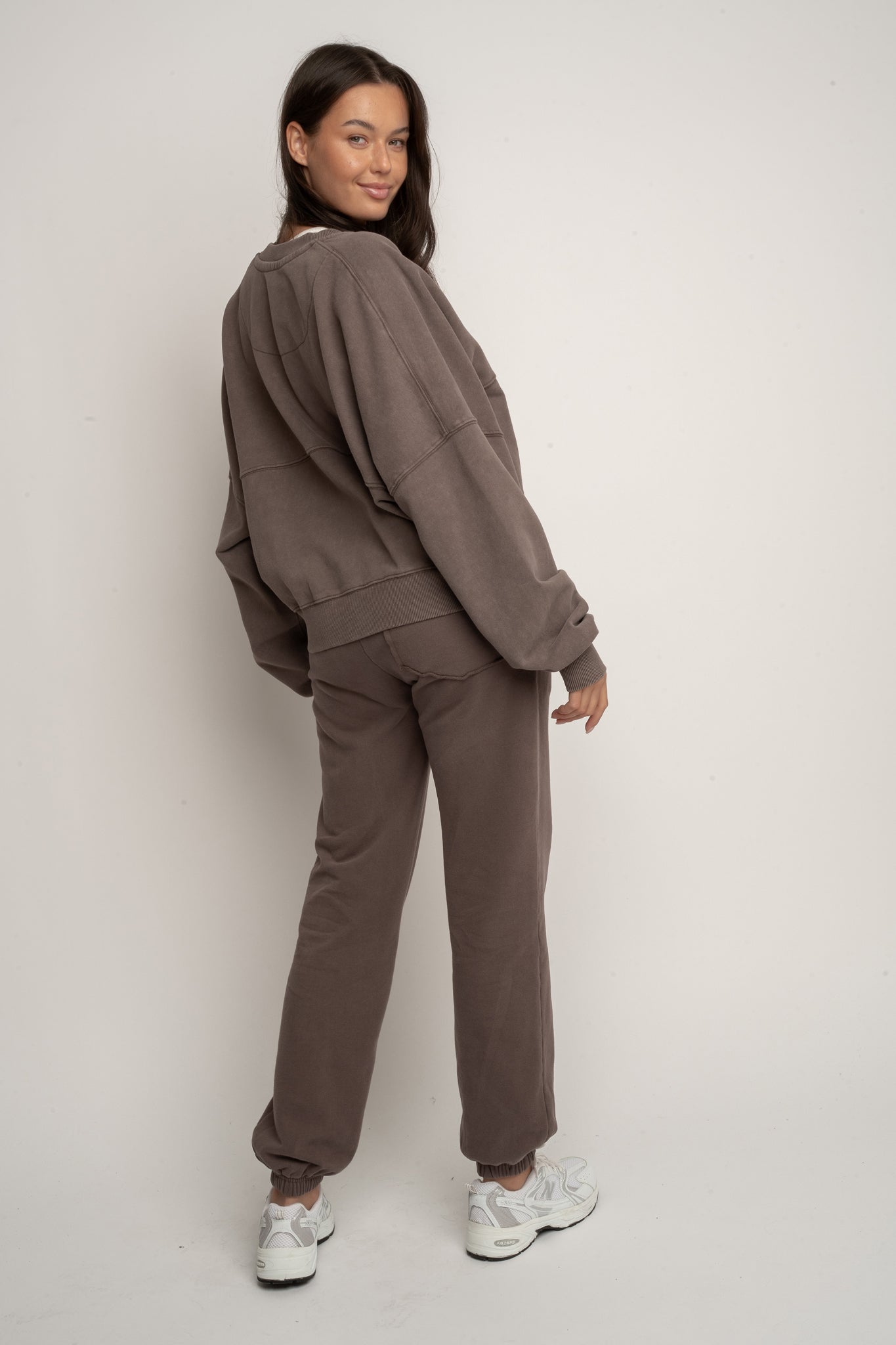 BROWN WASHED BASEBALL SWEATSHIRT - ALESUND