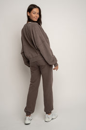 BROWN WASHED BASEBALL SWEATSHIRT - ALESUND