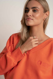 BLUZA Z DEKOLTEM OVERSIZE POMARAŃCZOWA- BISCOE