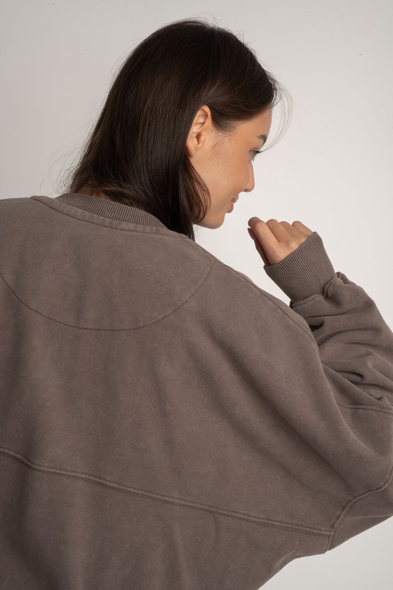 BROWN WASHED BASEBALL SWEATSHIRT - ALESUND