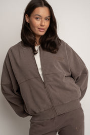 BROWN WASHED BASEBALL SWEATSHIRT - ALESUND
