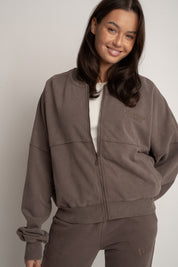 BROWN WASHED BASEBALL SWEATSHIRT - ALESUND
