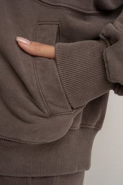 BROWN WASHED BASEBALL SWEATSHIRT - ALESUND