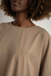 OVERSIZED T-SHIRT WITH A DELICATE WASH EFFECT, BEIGE - KOMODO