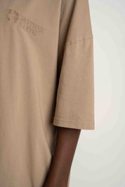 OVERSIZED T-SHIRT WITH A DELICATE WASH EFFECT, BEIGE - KOMODO