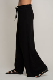 WOMEN'S VISCOSE TROUSERS BLACK - ELYSIA