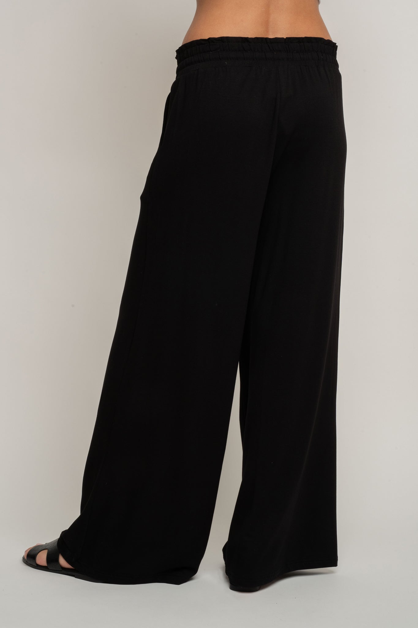 WOMEN'S VISCOSE TROUSERS BLACK - ELYSIA