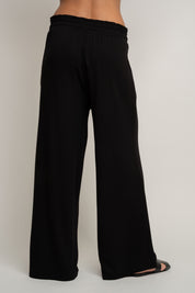 WOMEN'S VISCOSE TROUSERS BLACK - ELYSIA