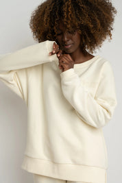 OVERSIZED SWEATSHIRT WITH A WIDE NECKLINE 2ND DROP ECRU - MULL