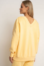 BLUZA Z DEKOLTEM OVERSIZE ŻÓŁTA - BISCOE
