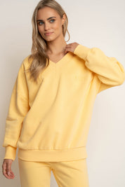 BLUZA Z DEKOLTEM OVERSIZE ŻÓŁTA - BISCOE