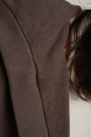 BROWN WASHED EFFECT HOODIE - LUND