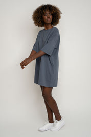 OVERSIZED T-SHIRT WITH A DELICATE WASH EFFECT, GRAY - KOMODO