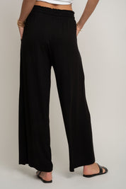 WOMEN'S VISCOSE TROUSERS BLACK - ELYSIA