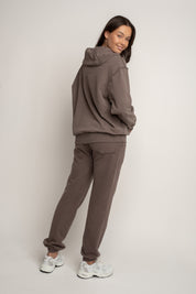 WASHED EFFECT HOODIE BROWN - KUOPIO