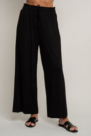 WOMEN'S VISCOSE TROUSERS BLACK - ELYSIA