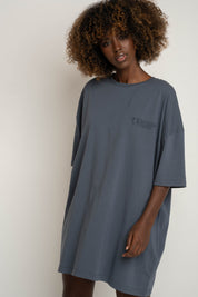 OVERSIZED T-SHIRT WITH A DELICATE WASH EFFECT, GRAY - KOMODO