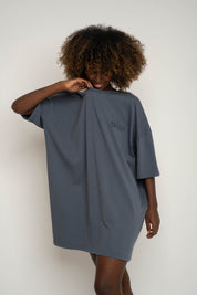 OVERSIZED T-SHIRT WITH A DELICATE WASH EFFECT, GRAY - KOMODO