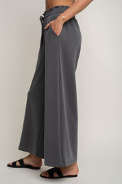 DAMSKIE SPODNIE Z MODALU SZARE - CALDERA