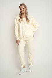 BLUZA Z DEKOLTEM OVERSIZE KREMOWA - BISCOE