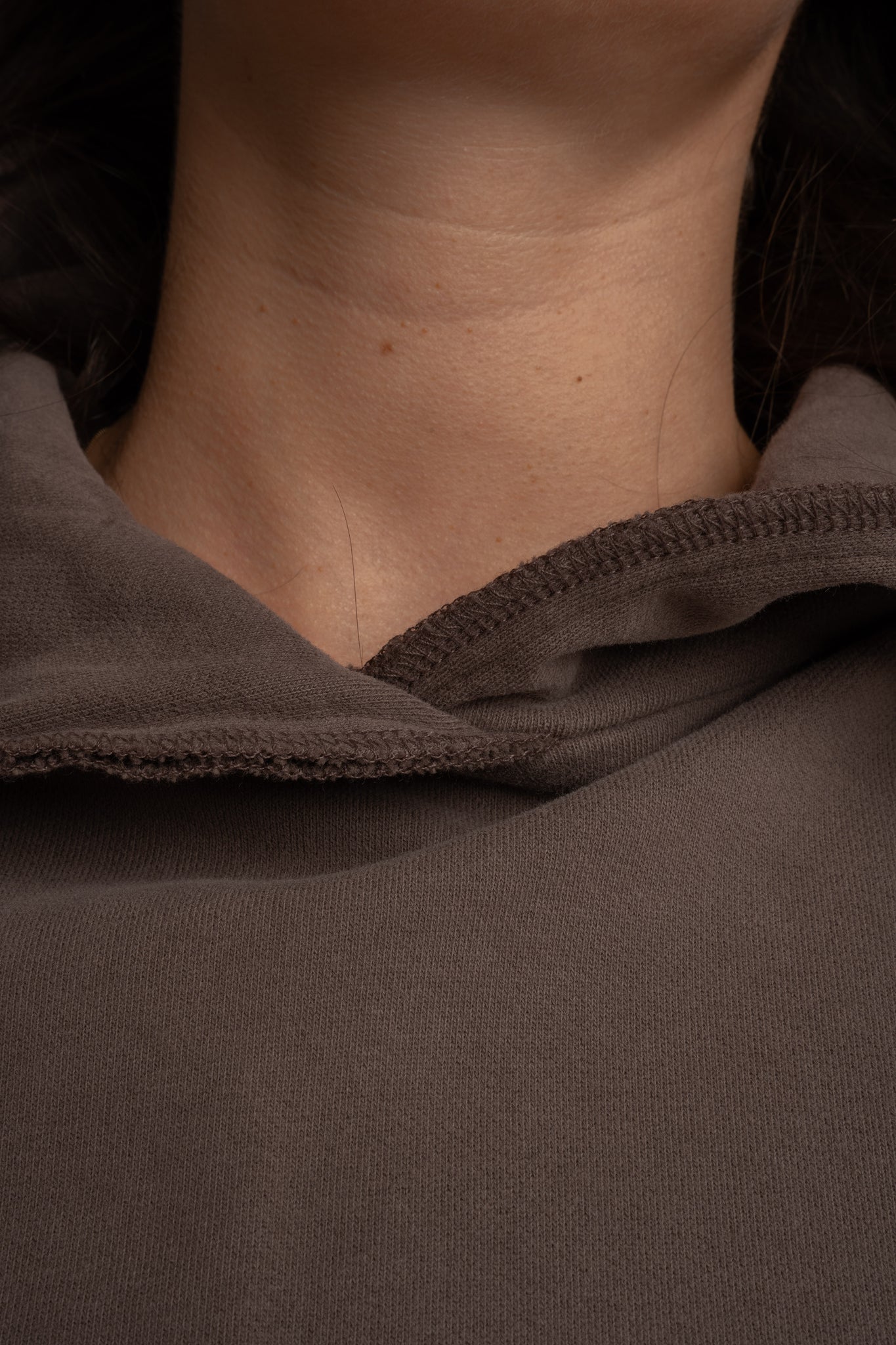 OVERSIZED WASHED EFFECT HOODIE BROWN - OSLO