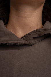 OVERSIZED WASHED EFFECT HOODIE BROWN - OSLO