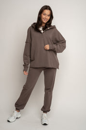 WASHED EFFECT HOODIE BROWN - LIMFJORD
