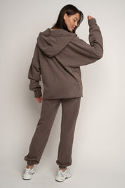 WASHED EFFECT HOODIE BROWN - LIMFJORD