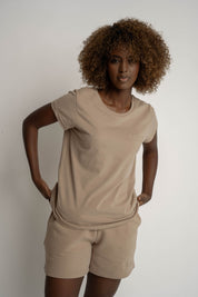 WOMEN'S LIGHT BROWN T-SHIRT - SALINA