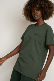 T-SHIRT OVERSIZE Z DELIKATNYM EFEKTEM SPRANIA ZIELONY - MORAINE