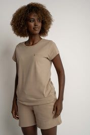 WOMEN'S LIGHT BROWN T-SHIRT - SALINA
