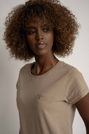 WOMEN'S LIGHT BROWN T-SHIRT - SALINA